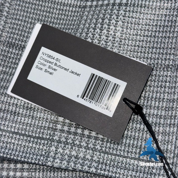 1148 NWT Noli Argento Cropped Jacket - Size S - Silver - Picture 11 of 13